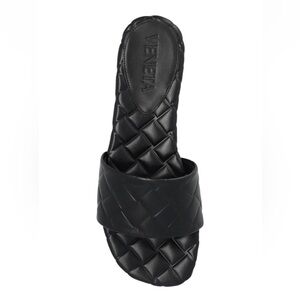 New Bottega Veneta Women's Black Quilted Slide Sandals 37